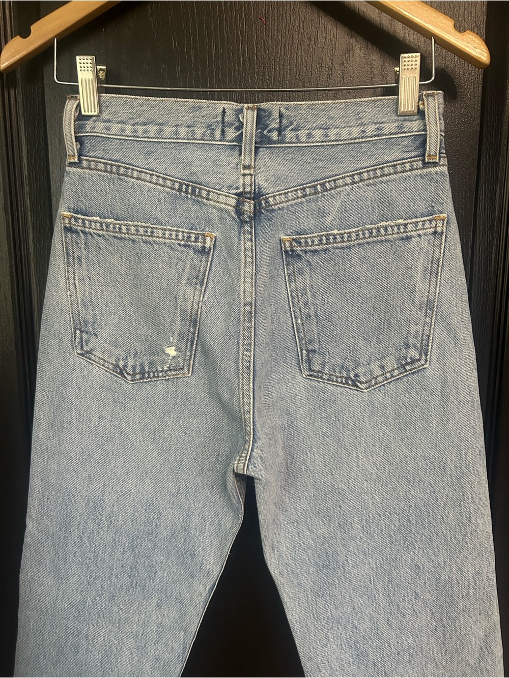 Agolde 90s Pinch Waist High Rise Straight Jeans, Size 24, Cropped, Light Wash, - Picture 5 of 12